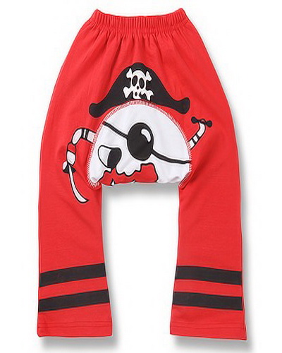 kids cartoon pants red color with cute pirate
